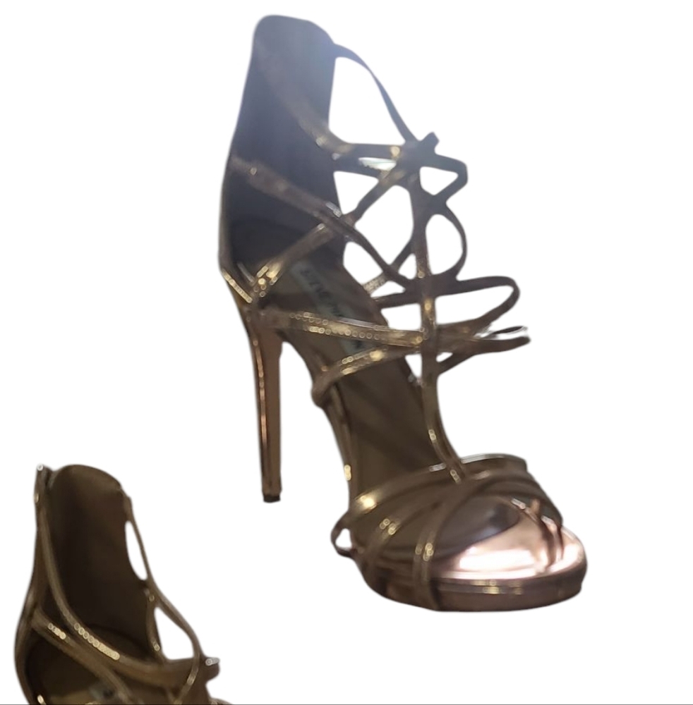 STEVE MADDEN SHOES elegant Gold Strappy Heels